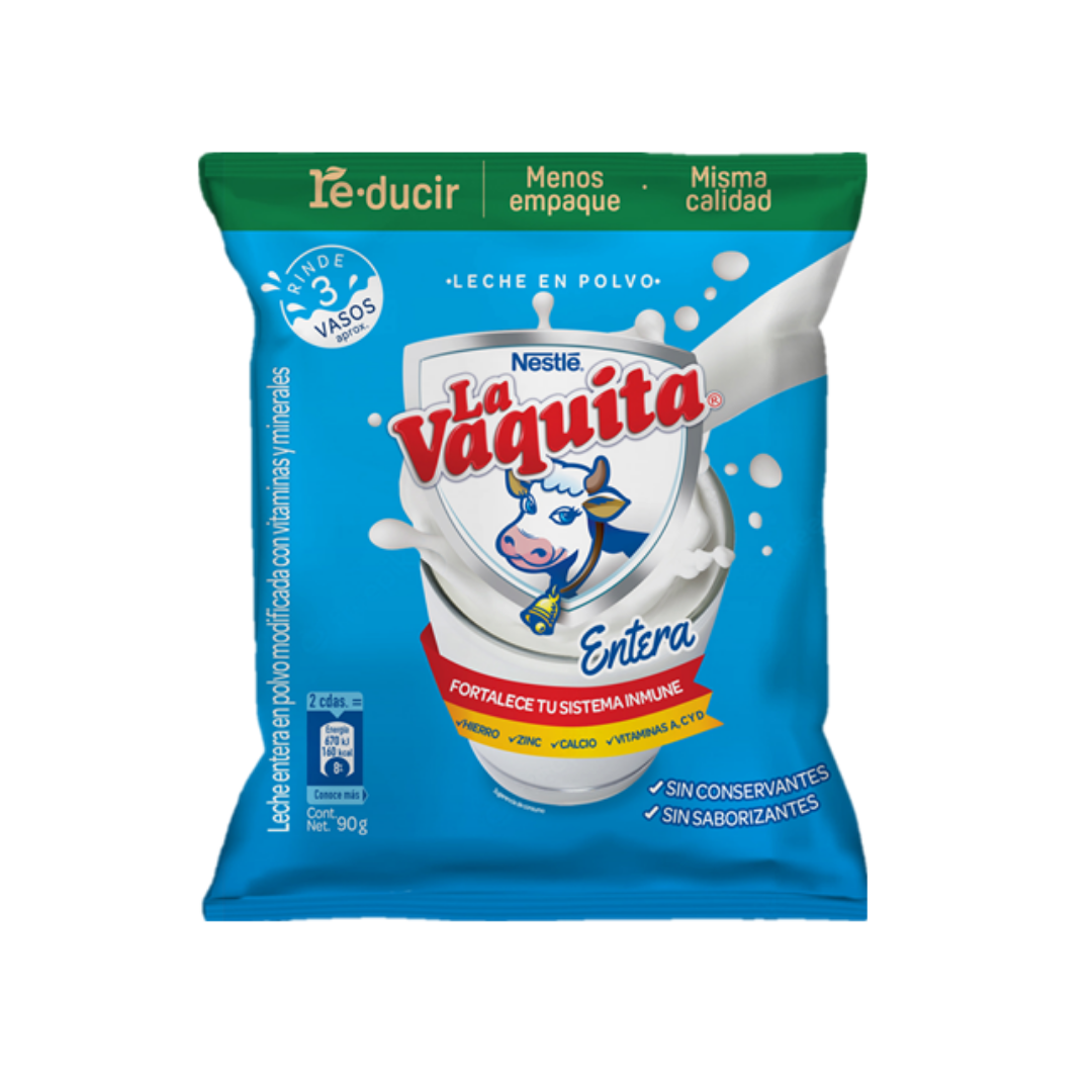 Leche en Polvo La Vaquita Entera 90 Gr.