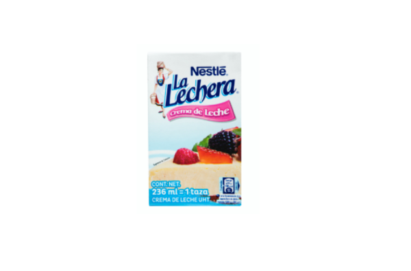 Crema de leche La Lechera tetrabrick 236 ml.